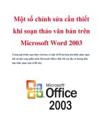 Một số chỉnh sửa cần thiết khi soạn thảo văn bản trên Microsoft Word 2003 ppsx