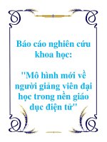 báo cáo nghiên cứu khoa học  ''''mô hình mới về người giảng viên đại học trong nền giáo dục điện tử''''