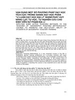 báo cáo nghiên cứu khoa học  '  vận dụng một số phương pháp dạy học tích cực trong giảng dạy học phần 'lí luận dạy học địa lí' nhằm phát huy năng lực tự học, tự nghiên cứu cho sinh viên sư phạm địa lí