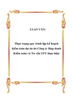 LUẬN VĂN: Thực trạng quy trình lập kế hoạch kiểm toán dự án do Công ty Hợp danh Kiểm toán và Tư vấn STT thực hiện pps