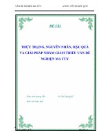 đề tài '''''''' thực trạng, nguyên nhân, hậu quả và giải pháp nhằm giảm thiểu vấn đề nghiện ma túy ''''''''