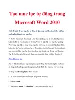 Tạo mục lục tự động trong Microsoft Word 2010 ppt
