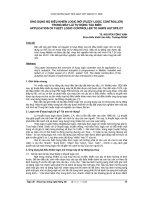 ỨNG DỤNG BỘ ĐIỀU KHIỂN LOGIC MỜ (FUZZY LOGIC CONTROLLER) TRONG MÁY LÁI TỰ ĐỘNG TÀU BIỂN APPLICATION OF FUZZY LOGIC CONTROLLER TO SHIPS AUTOPILOT pptx