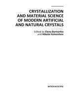 CRYSTALLIZATION AND MATERIAL SCIENCE OF MODERN ARTIFICIAL AND NATURAL CRYSTALS pdf