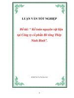 LUẬN VĂN TỐT NGHIỆP: Kế toán nguyên vật liệu tại Công ty cổ phần Bê tông Thép Ninh Bình doc