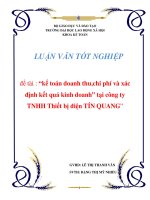 LUẬN VĂN TỐT NGHIỆP đề tài : “kế toán doanh thu,chi phí và xác định kết quả kinh doanh” tại công ty TNHH Thiết bị điện TÍN QUANG” pot