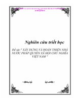 nghiên cứu triết học đề tài  xây dựng và hoàn thiện nhà nước pháp quyền xã hội chủ nghĩa việt nam