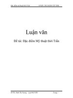 đề tài  đặc điểm mỹ thuật thời trần