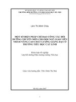 một số biện pháp chỉ đạo công tác bồi dưỡng chuyên môn cho đội ngũ giáo viên nhằm