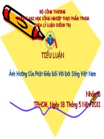 báo cáo tiểu luận  ảnh hưởng của phật giáo đối với đời sống việt nam