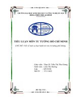 Tiểu luận môn TƯ TƯỞNG HỒ CHÍ MINH