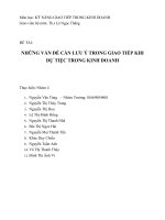 ĐỀ TÀI: NHỮNG VẤN ĐỀ CẦN LƯU Ý TRONG GIAO TIẾP KHI DỰ TIỆC TRONG KINH DOANH ppt