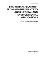 EVAPOTRANSPIRATION – FROM MEASUREMENTS TO AGRICULTURAL AND ENVIRONMENTAL APPLICATIONS ppsx