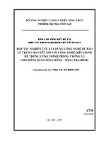 Báo cáo: Hợp tác Nghiên cứu xây dựng công nghệ dự báo lũ trung hạn kết nối với công nghệ điều hành hệ thống công trình phòng chống lũ cho đồng bằng sông hồng - sông thái bình ppt