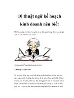 10 thuật ngữ kế hoạch kinh doanh nên biết pdf