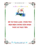 đề tài thảo luận   phân tích mqh biện chứng giữa nhận thức và thực tiễn