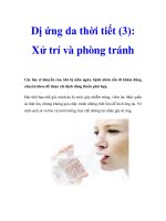 Dị ứng da thời tiết (3): Xử trí và phòng tránh ppt