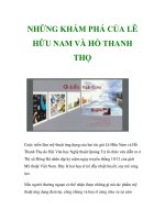 NHỮNG KHÁM PHÁ CỦA LÊ HỮU NAM VÀ HỒ THANH THỌ pptx