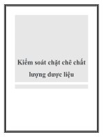 Kiểm soát chặt chẽ chất lượng dược liệu doc