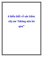 6 hiểu biết về sức khỏe chị em không nên bỏ qua pdf