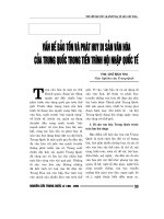 báo cáo nghiên cứu khoa học '''' vấn đề bảo tồn và phát huy di sản văn hóa của trung quốc trong tiến trình hội nhập quốc tế