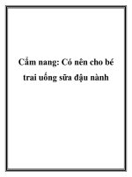 Cẩm nang: Có nên cho bé trai uống sữa đậu nành pot
