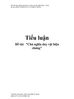 đề tài   ''''''''chủ nghĩa duy vật biện chứng''''''''