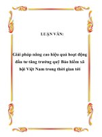 LUẬN VĂN: Giải pháp nâng cao hiệu quả hoạt động đầu tư tăng trưởng quỹ Bảo hiểm xã hội Việt Nam trong thời gian tới docx