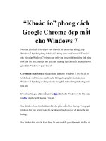 “Khoác áo” phong cách Google Chrome đẹp mắt cho Windows 7 ppsx