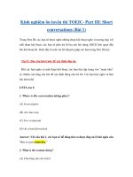 Kinh nghiệm ôn luyện thi TOEIC- Part III: Short conversations (Bài 1) docx