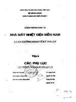 Luận chứng kinh tế kỹ thuật - Tập 3: Các phụ lục pdf