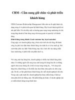 CRM - Cẩm nang giữ chân và phát triển khách hàng pptx