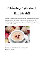 “Thần dược” yến sào chỉ là… đồn thổi pps