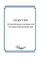 LUẬN VĂN: Kế toán tiền lương và các khoản trích theo lương ở Điện lực Quảng Ninh potx