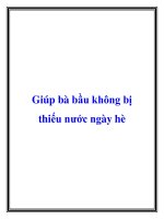 Giúp bà bầu không bị thiếu nước ngày hè doc