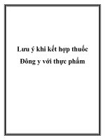 Lưu ý khi kết hợp thuốc Đông y với thực phẩm ppt