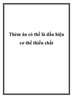 Thèm ăn có thể là dấu hiệu cơ thể thiếu chất ppt