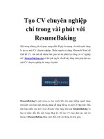 Tạo CV chuyên nghiệp chỉ trong vài phút với ResumeBaking pptx