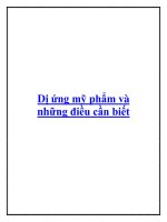 Dị ứng mỹ phẩm và những điều cần biết docx