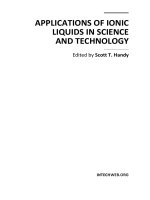 APPLICATIONS OF IONIC LIQUIDS IN SCIENCE AND TECHNOLOGY ppt