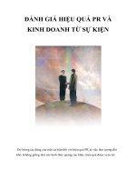 ĐÁNH GIÁ HIỆU QUẢ PR VÀ KINH DOANH TỪ SỰ KIỆN potx