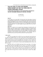 báo cáo khoa học  '''' thu hút đầu tư vào các ngành công nghiệp hỗ trợ tại vùng kinh tế trọng điểm miền trung''''