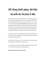 Dễ dàng khôi phục dữ liệu bị mất do format ổ đĩa ppsx