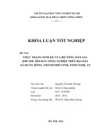 THỰC TRẠNG SINH KẾ CỦA HỘ NÔNG DÂN SAU KHI THU HỒI ĐẤT NÔNG NGHIỆP TRÊN ĐỊA BÀN   XÃ HƯNG ĐÔNG, THÀNH PHỐ VINH, TỈNH NGHỆ AN