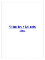 Những lưu ý khi ngừa mụn. potx