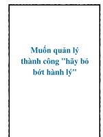 Muốn quản lý thành công 