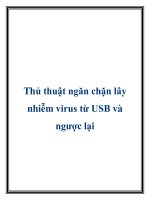 Thủ thuật ngăn chặn lây nhiễm virus từ USB và ngược lại pdf