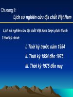 Chương II: Lịch sử nghiên cứu địa chất Việt Nam pptx