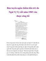Bản tuyên ngôn (kiêm tiên tri) do Ngải Vị Vị viết năm 1985 vừa được công bố pptx