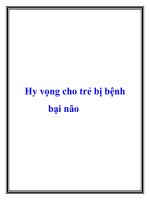 Hy vọng cho trẻ bị bệnh bại não pptx